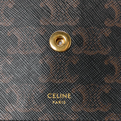 Celine Triomphe Canvas Lambskin Wallet On Strap Tan 8 of 13