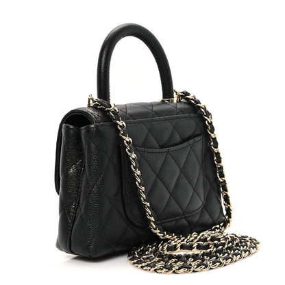 Chanel Caviar Quilted Coco Handle Clutch With Chain Black 3 of 11