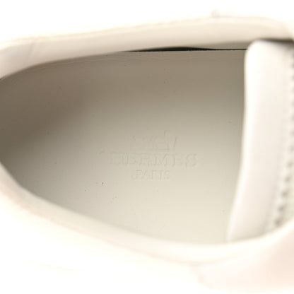 Hermes Technical Canvas Suede Goatskin Bouncing Sneakers 42 White Orange 7 of 10