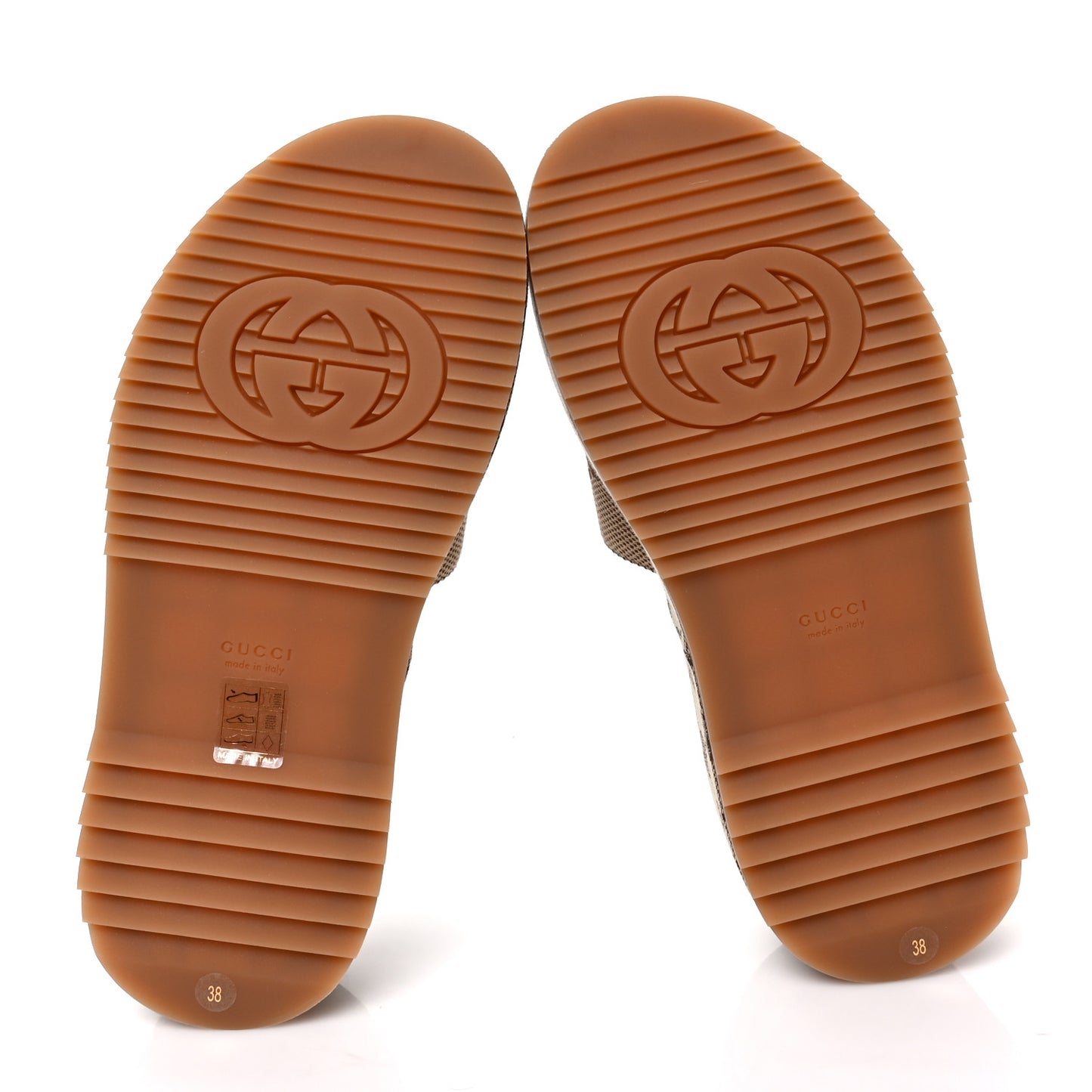 Monogram Maxi GG Angelina Platform 55mm Slide Sandals 38 Camel Ebony