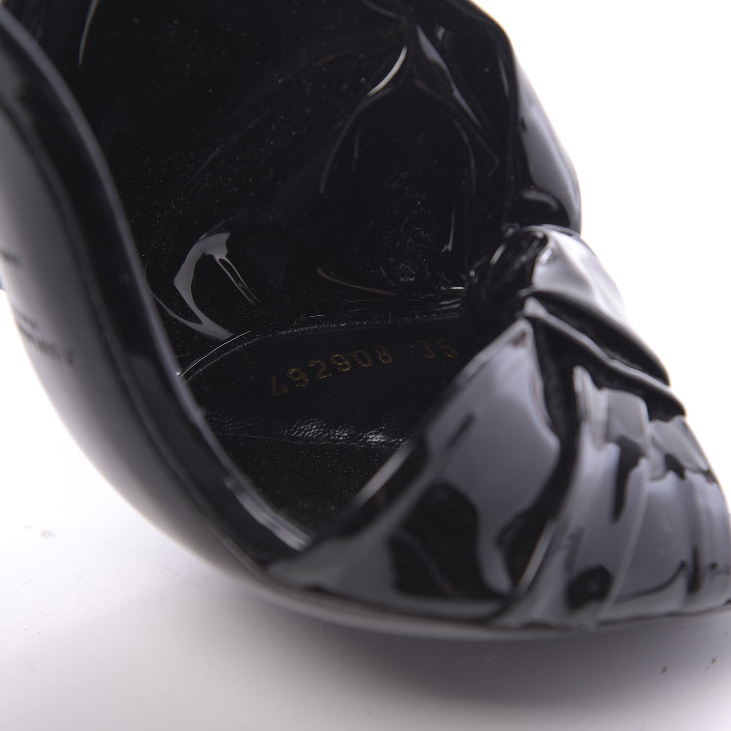 Patent Calfskin Freja 105 Bow Sandals 35.5 Black