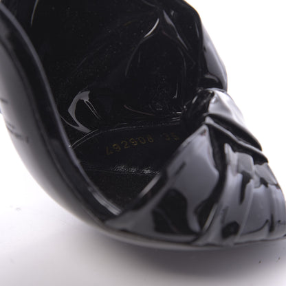 Saint Laurent Patent Calfskin Freja 105 Bow Sandals 35.5 Black 7 of 10