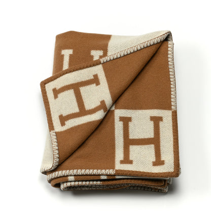 Hermes Wool Cashmere Avalon Blanket Ecru Camel 2 of 3