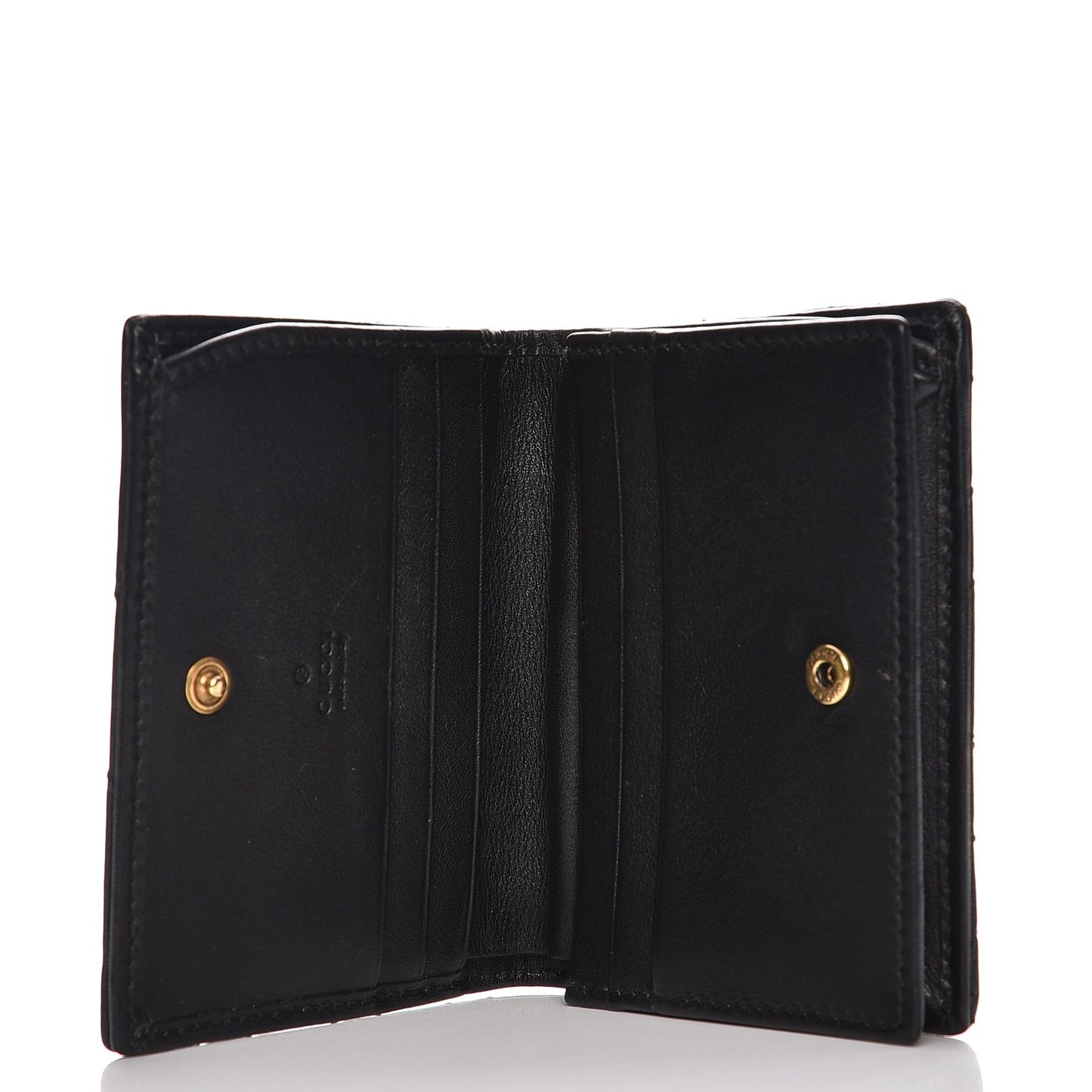 Calfskin Matelasse GG Marmont Card Case Black