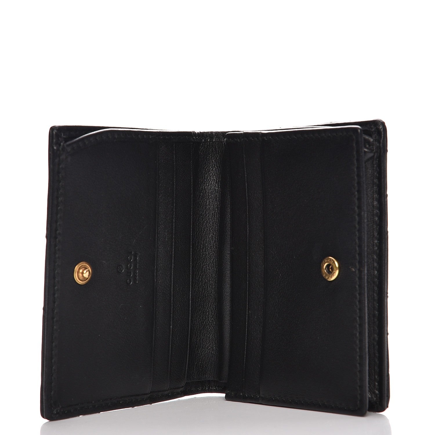 Gucci Calfskin Matelasse GG Marmont Card Case Black 5 of 8
