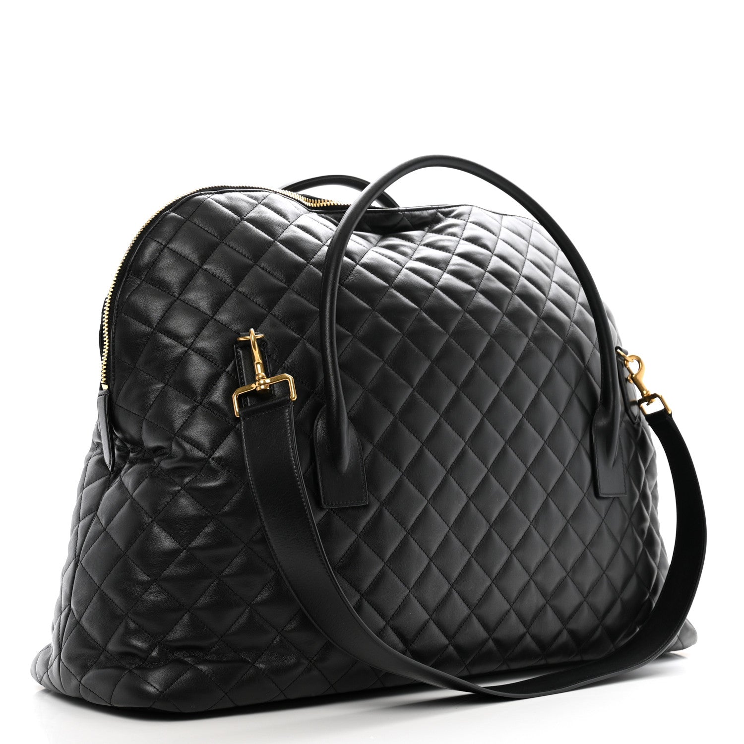 Saint Laurent Calfskin Quilted ES Giant Travel Bag Black 2 of 11