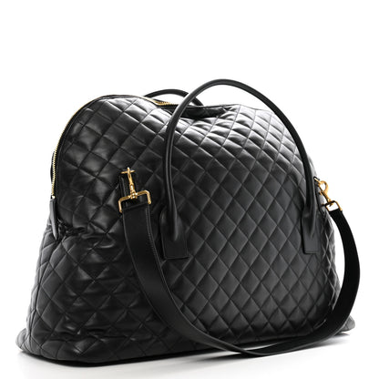 Saint Laurent Calfskin Quilted ES Giant Travel Bag Black 2 of 11