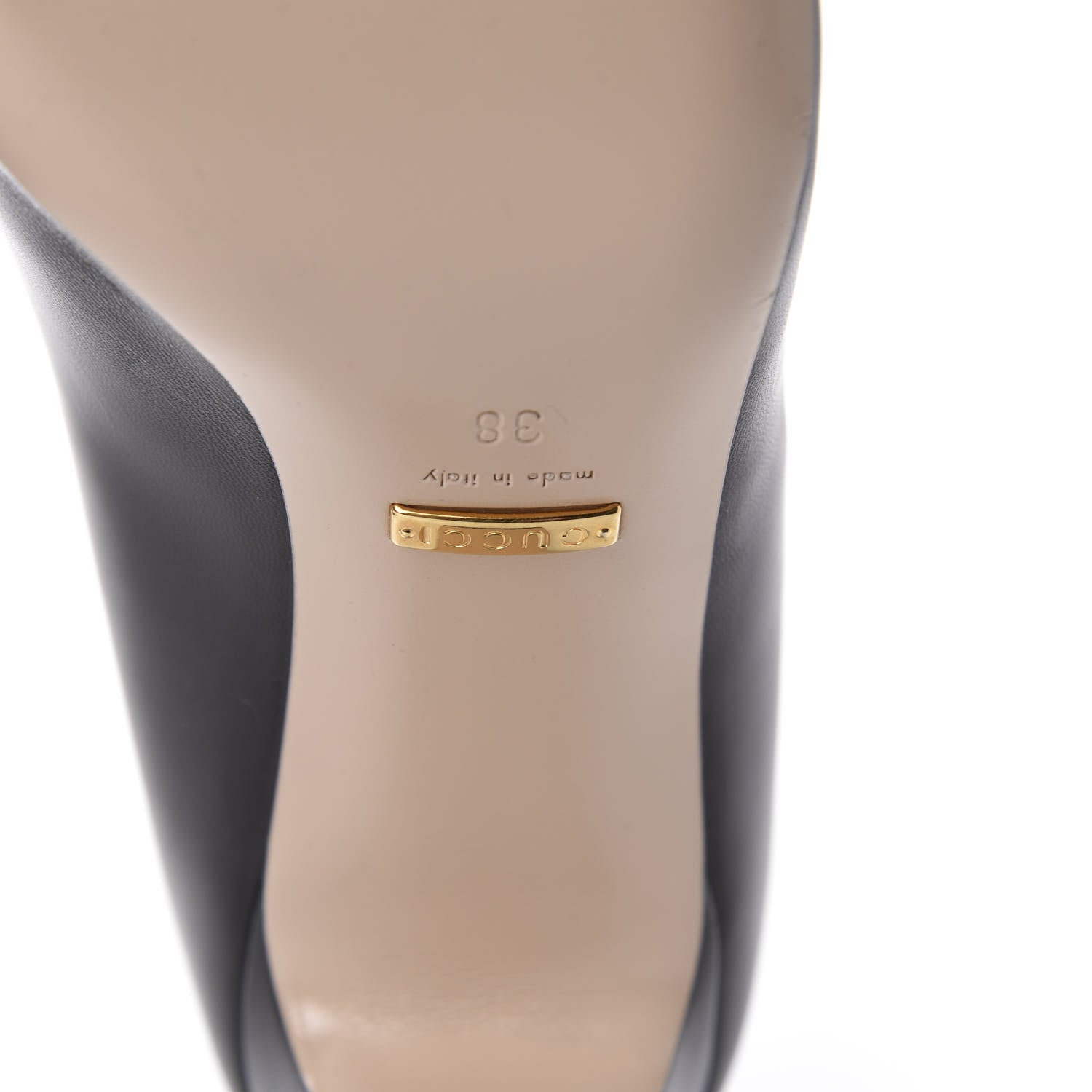 Gucci Malaga Kid Half Moon GG Square Toe Pumps 38 Black 9 of 11