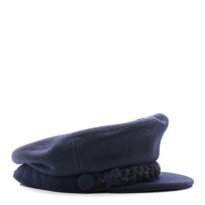 Chanel Wool Paris Hamburg Sailor Cap Hat M Navy 5 of 10