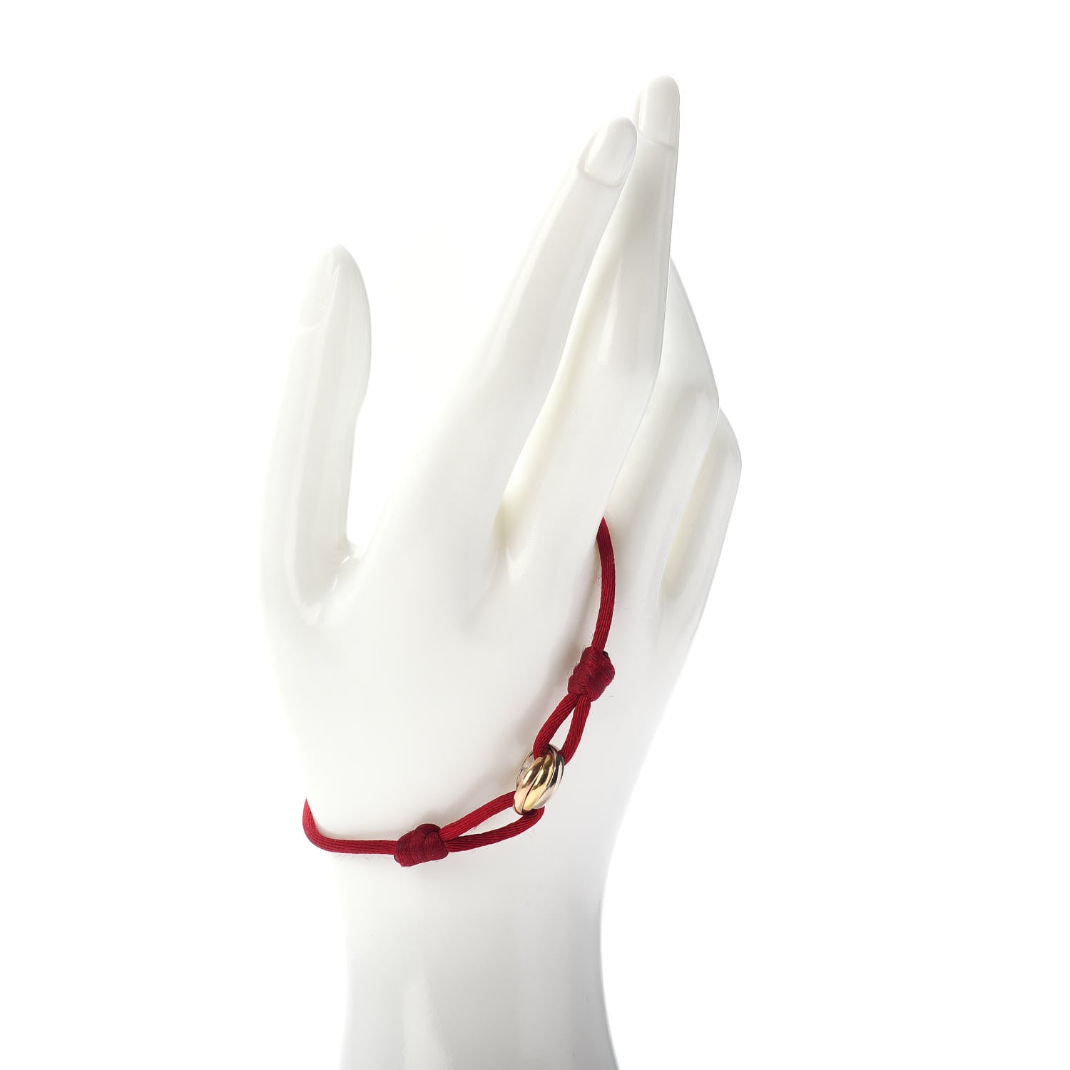 Cartier 18K Pink Yellow White Gold Trinity Cord Bracelet Red 2 of 4