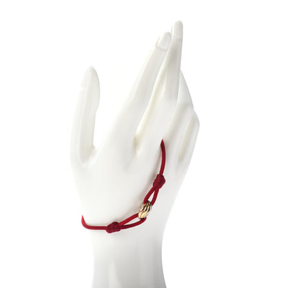 Cartier 18K Pink Yellow White Gold Trinity Cord Bracelet Red 2 of 4