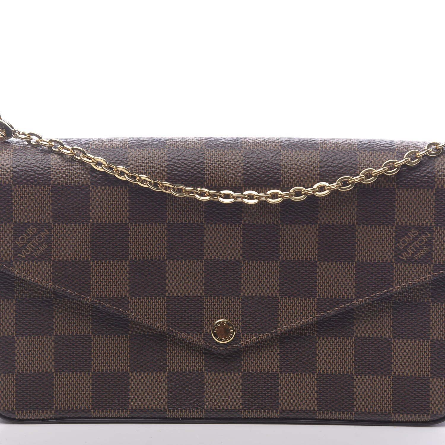 Louis Vuitton Damier Ebene Pochette Felicie Chain Wallet 10 of 11