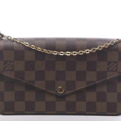 Louis Vuitton Damier Ebene Pochette Felicie Chain Wallet 10 of 11