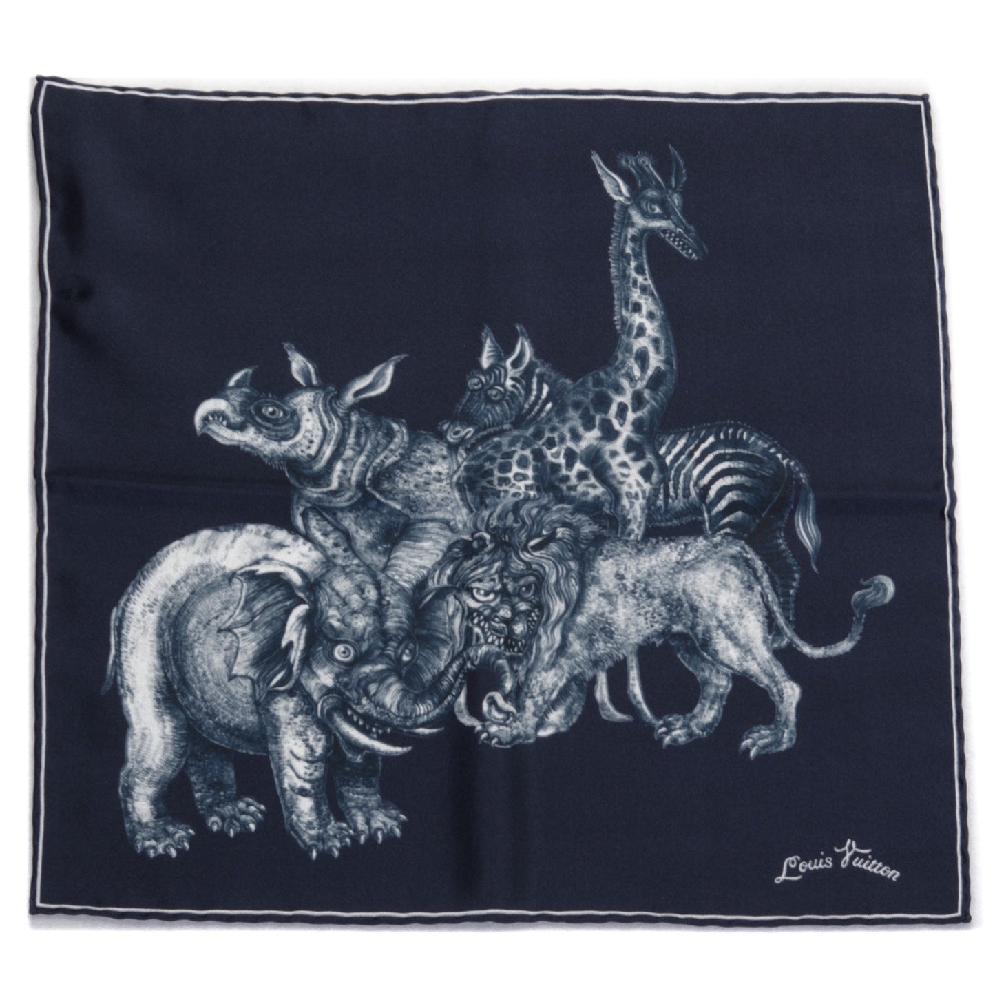 Silk Chapman Allover Pocket Square Encre
