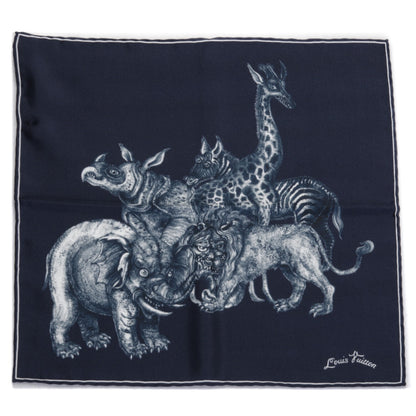 Louis Vuitton Silk Chapman Allover Pocket Square Encre 2 of 5