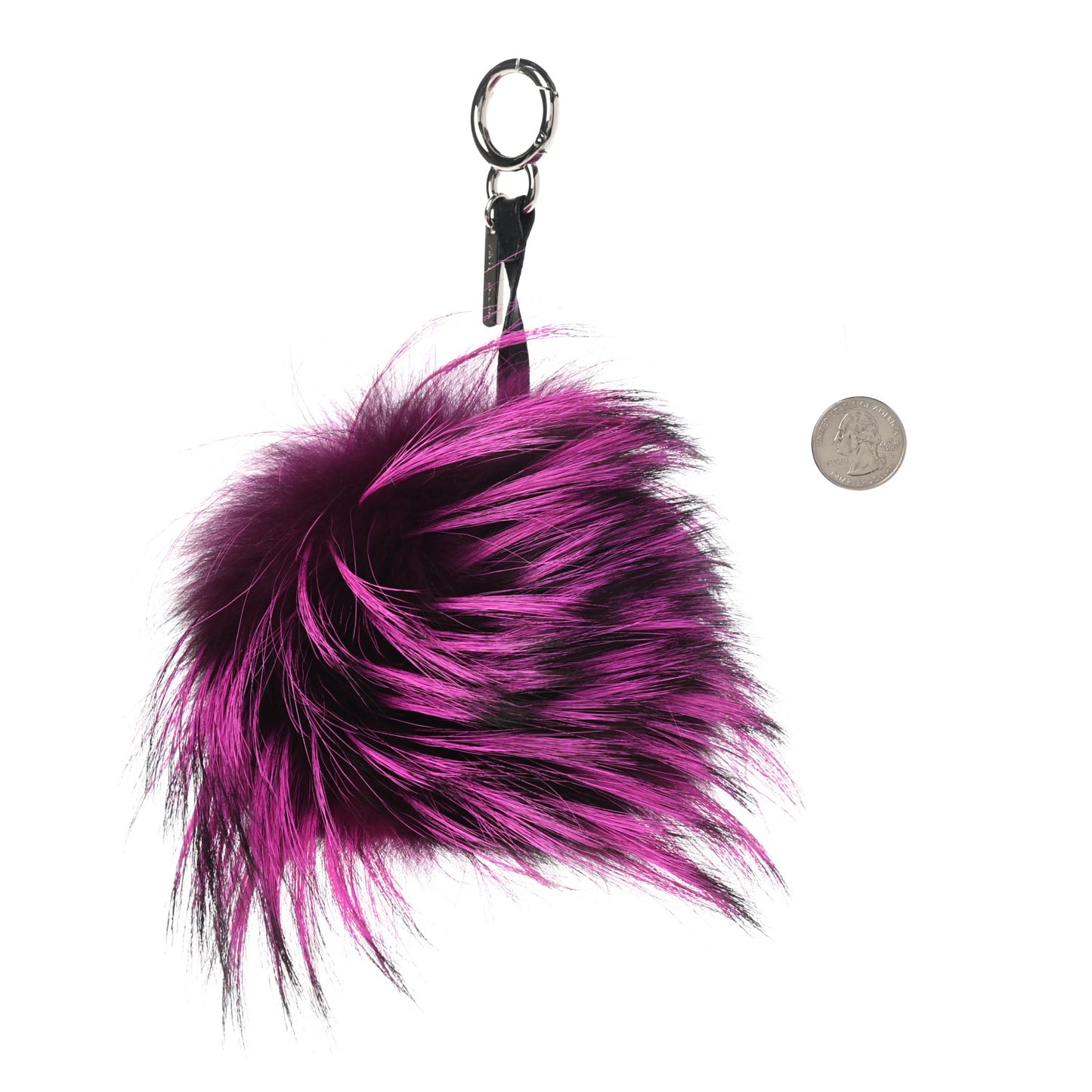 Fox Mink Rabbit Fur Sparkle Monster Bag Bug Charm Purple Multicolor