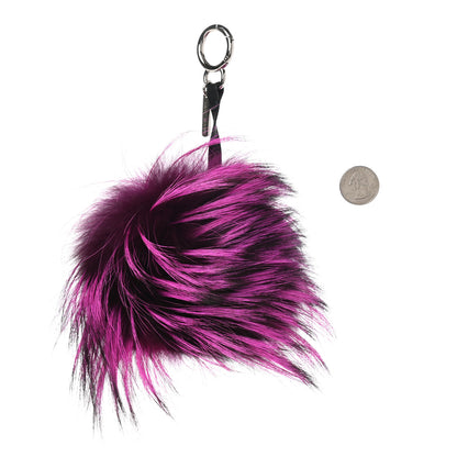 Fendi Fox Mink Rabbit Fur Sparkle Monster Bag Bug Charm Purple Multicolor 2 of 4
