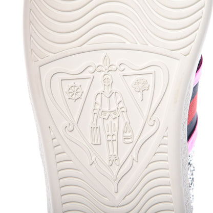 Gucci Glitter Web Ace Sneakers 38.5 Silver 8 of 11