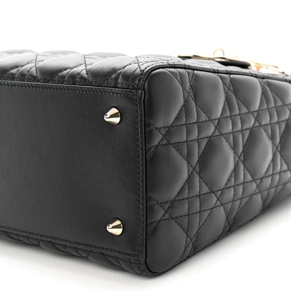 Christian Dior Lambskin Cannage Medium Lady Dior Black 9 of 9