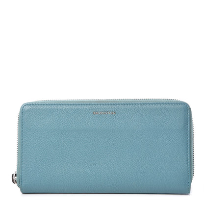 Balenciaga Calfskin Essential Continental Zip Around Wallet Bleu 1 of 11