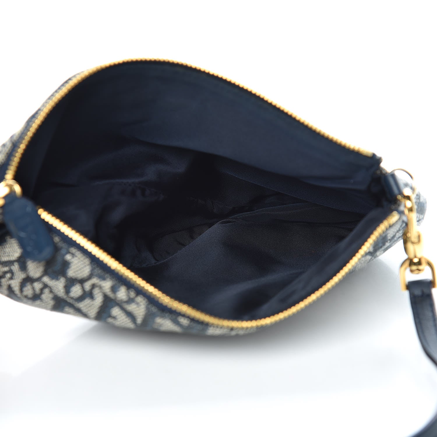 Christian Dior Monogram Mini Saddle Pochette Navy 5 of 11