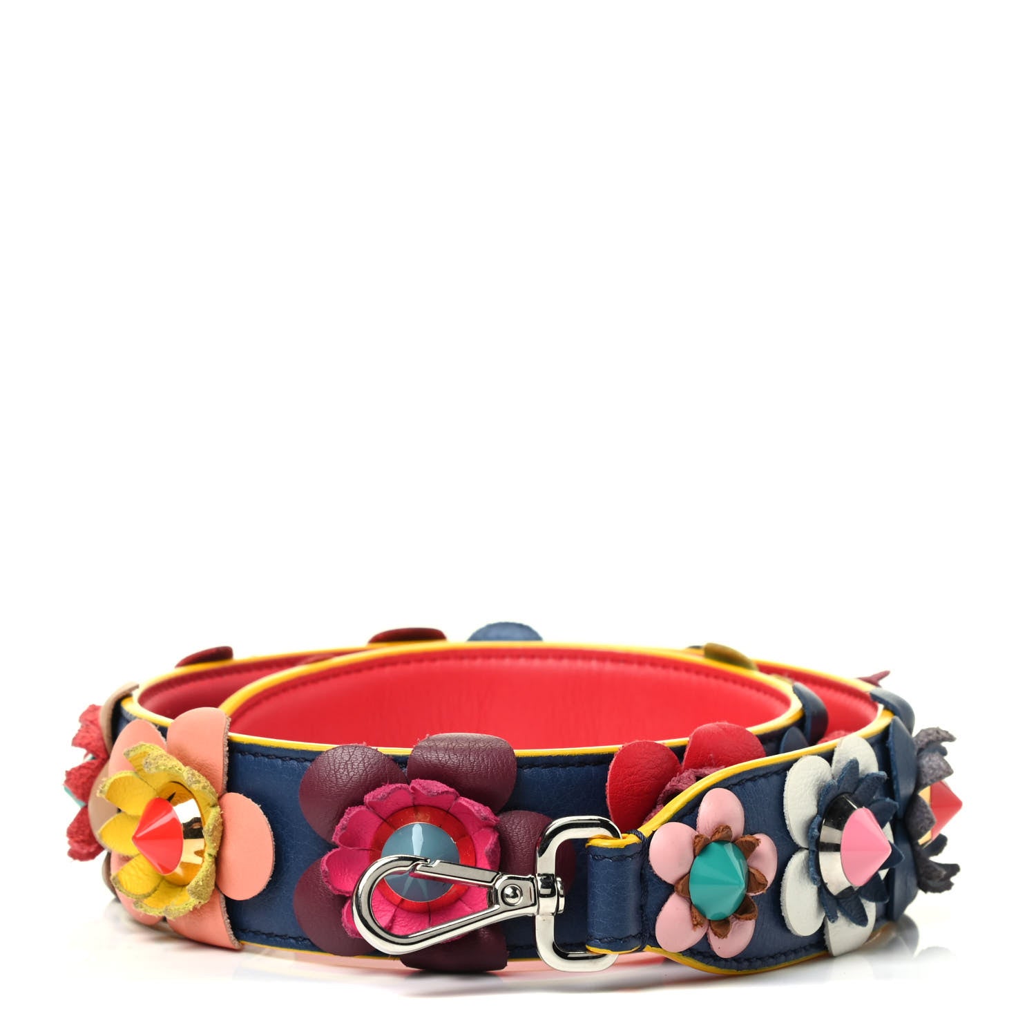 Fendi Vitello Dolce Flowerland Studded Strap You Blue Corallo Multicolor 1 of 4