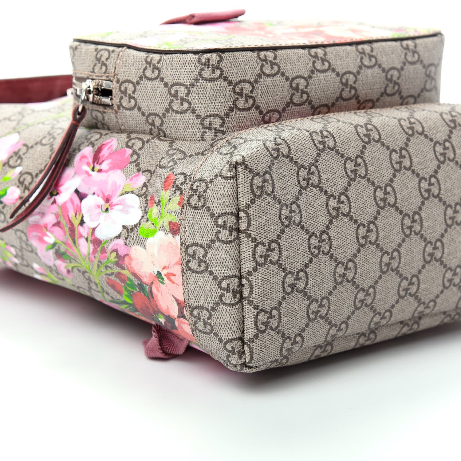 Gucci GG Supreme Monogram Blooms Small Single Buckle Backpack Beige Multicolor Dry Rose 5 of 8