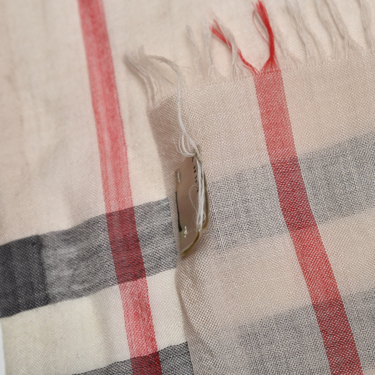 Burberry Wool Silk House Check Lightweight Scarf Stone 5 of 6
