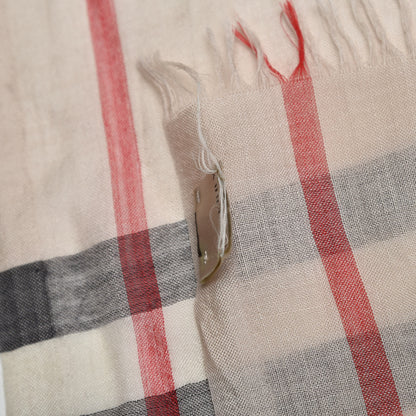 Burberry Wool Silk House Check Lightweight Scarf Stone 5 of 6