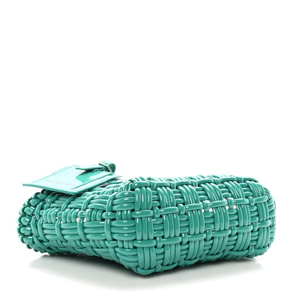 Balenciaga Faux Calfskin Braided Varnished XXS Bistro Basket Green 4 of 9