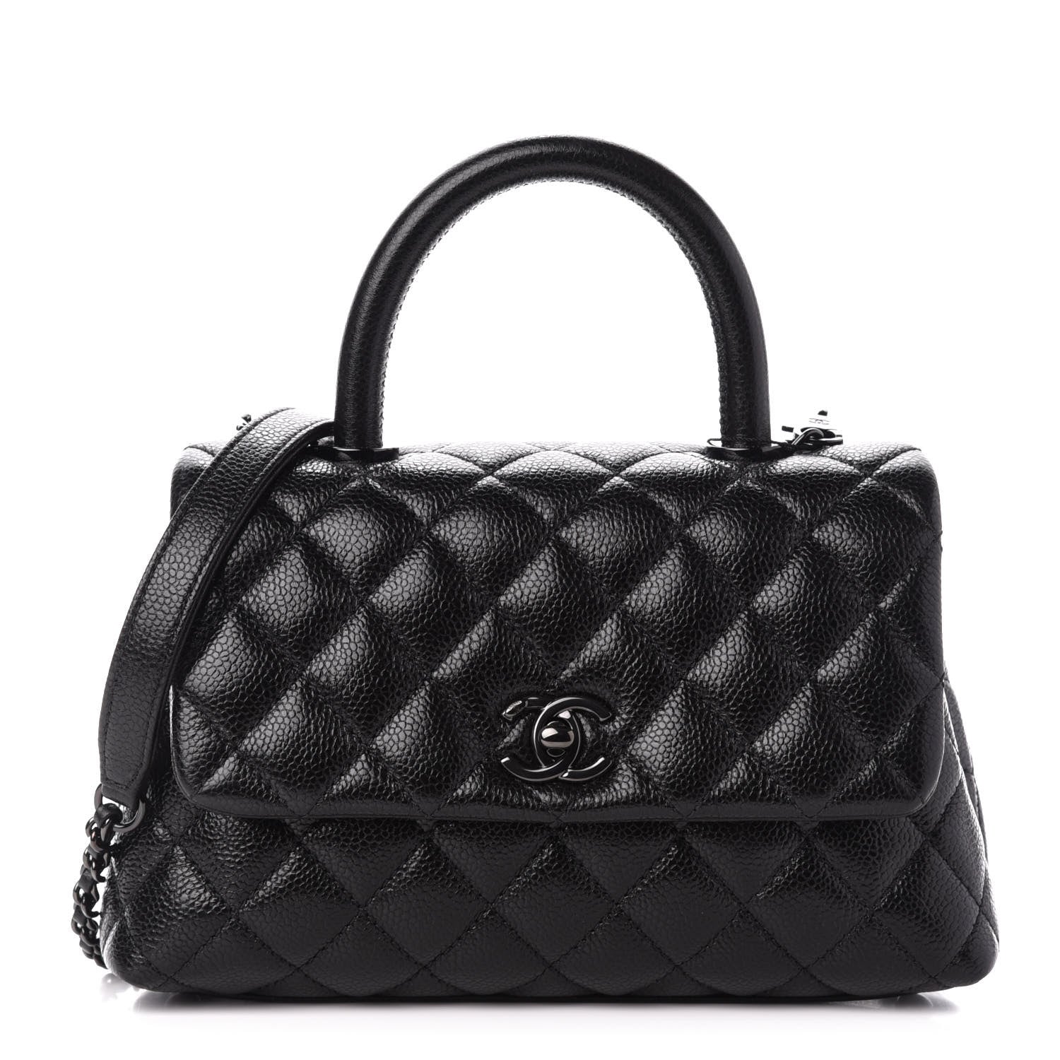 Chanel Caviar Quilted Mini Coco Handle Flap So Black 1 of 11