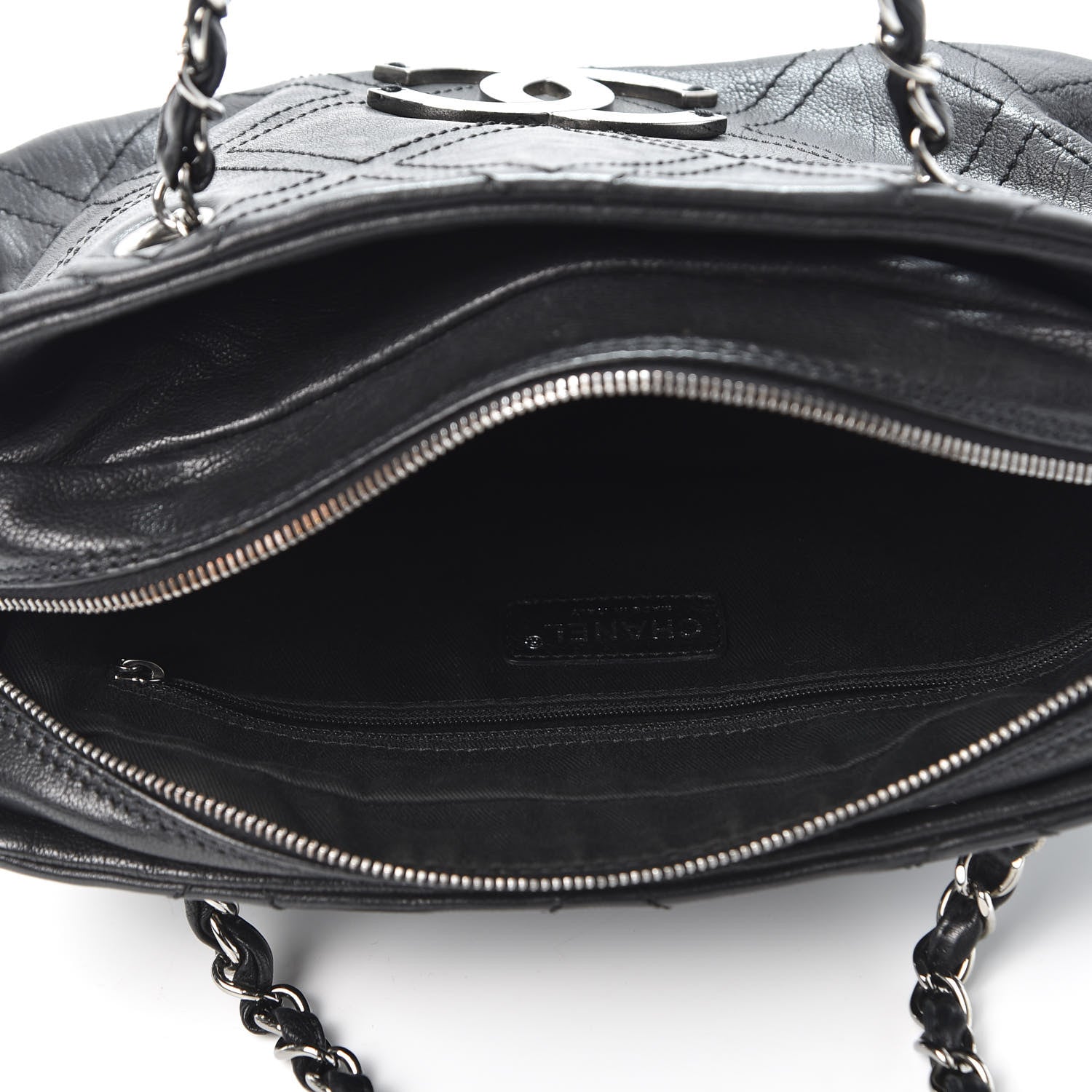 Chanel Calfskin Small Diamond Stitch Tote Black 4 of 9
