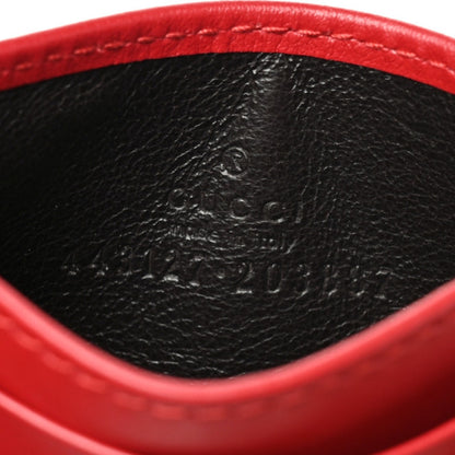 Gucci Calfskin Matelasse GG Marmont Card Holder Hibiscus Red 6 of 7