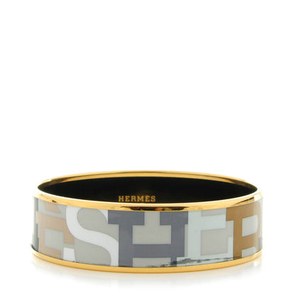 Hermes Enamel Printed Medium Capitales 70 Bracelet 1 of 5