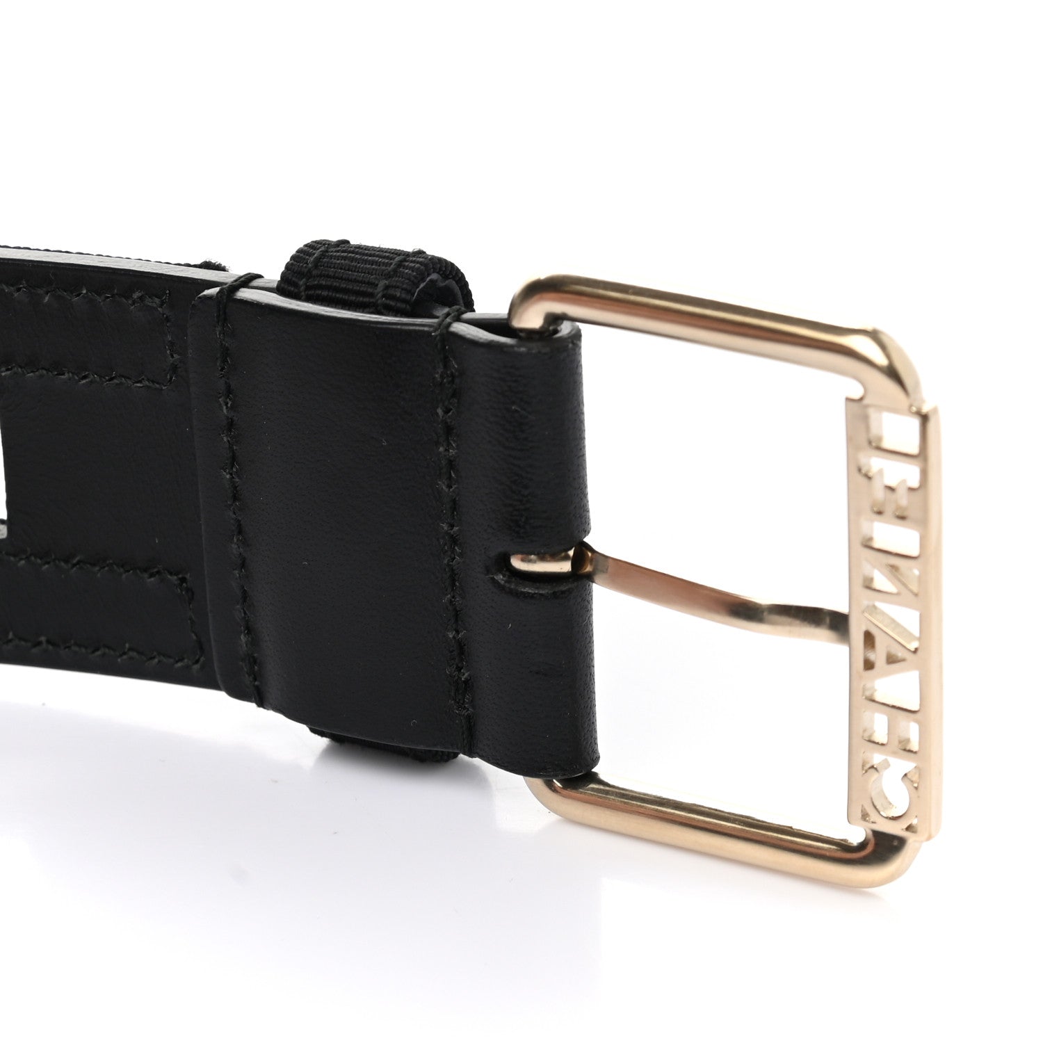 Chanel Calfskin Grosgrain Pearl Logo Belt 70 28 Black 2 of 6