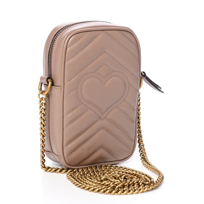 Gucci Calfskin Matelasse Mini GG Marmont Crossbody Bag Porcelain Rose 2 of 10