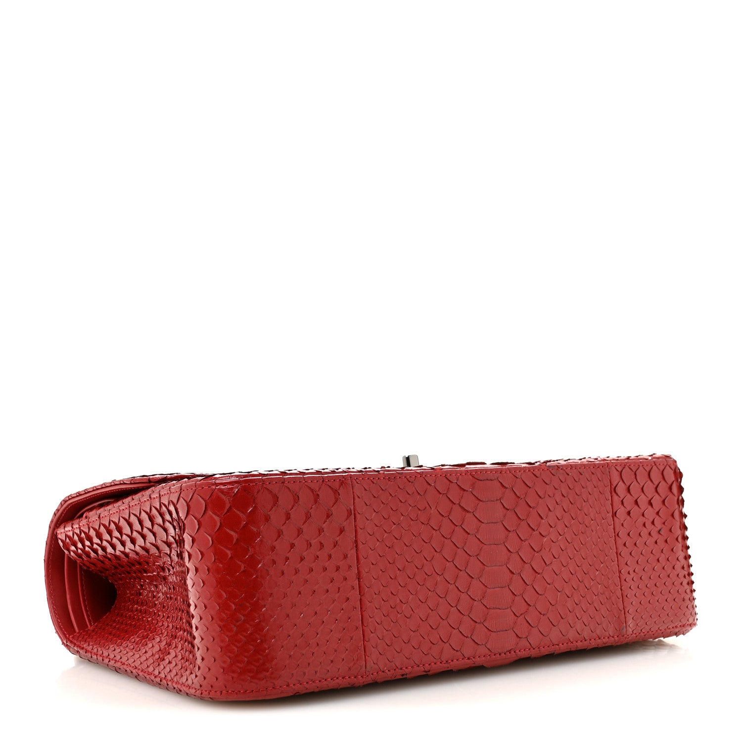 Chanel Snakeskin Jumbo Double Flap Red 4 of 14