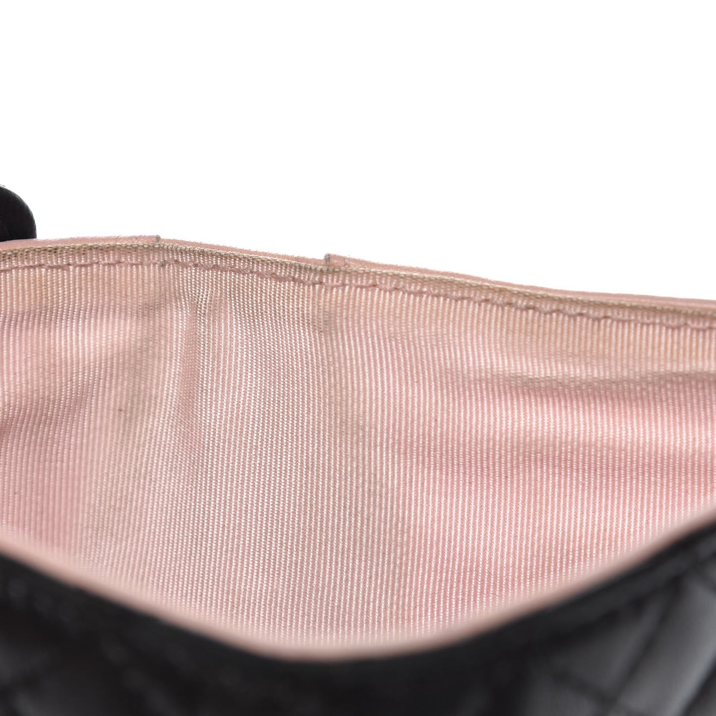 Lambskin Micro Quilted Tri-Fold Wallet Black