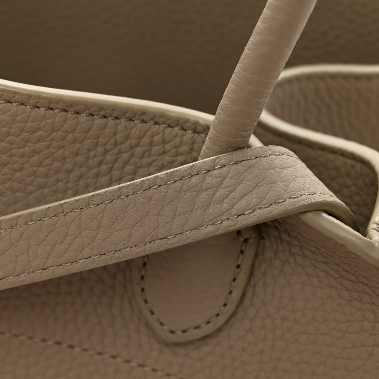 Grained Calfskin Soft Margaux 10 Bag Dark Taupe