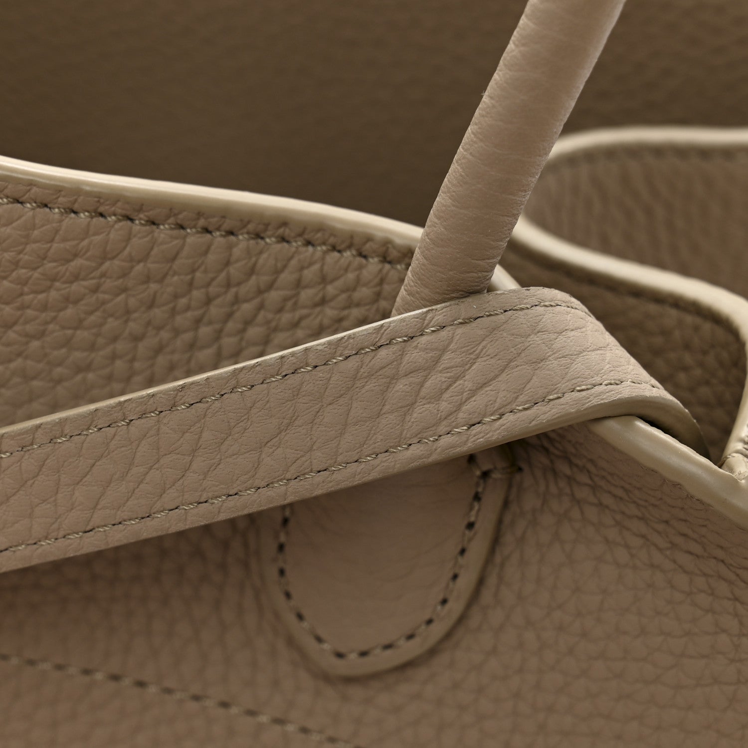 The Row Grained Calfskin Soft Margaux 10 Bag Dark Taupe 11 of 12