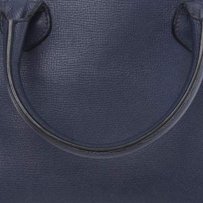Burberry Grainy Calfskin House Check Medium Banner Tote Ink Blue 13 of 20