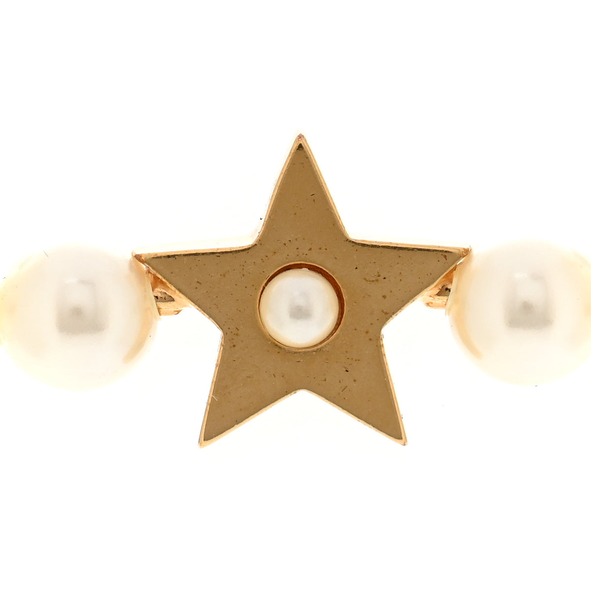 Christian Dior Pearl CD Star Choker Necklace Gold 4 of 5