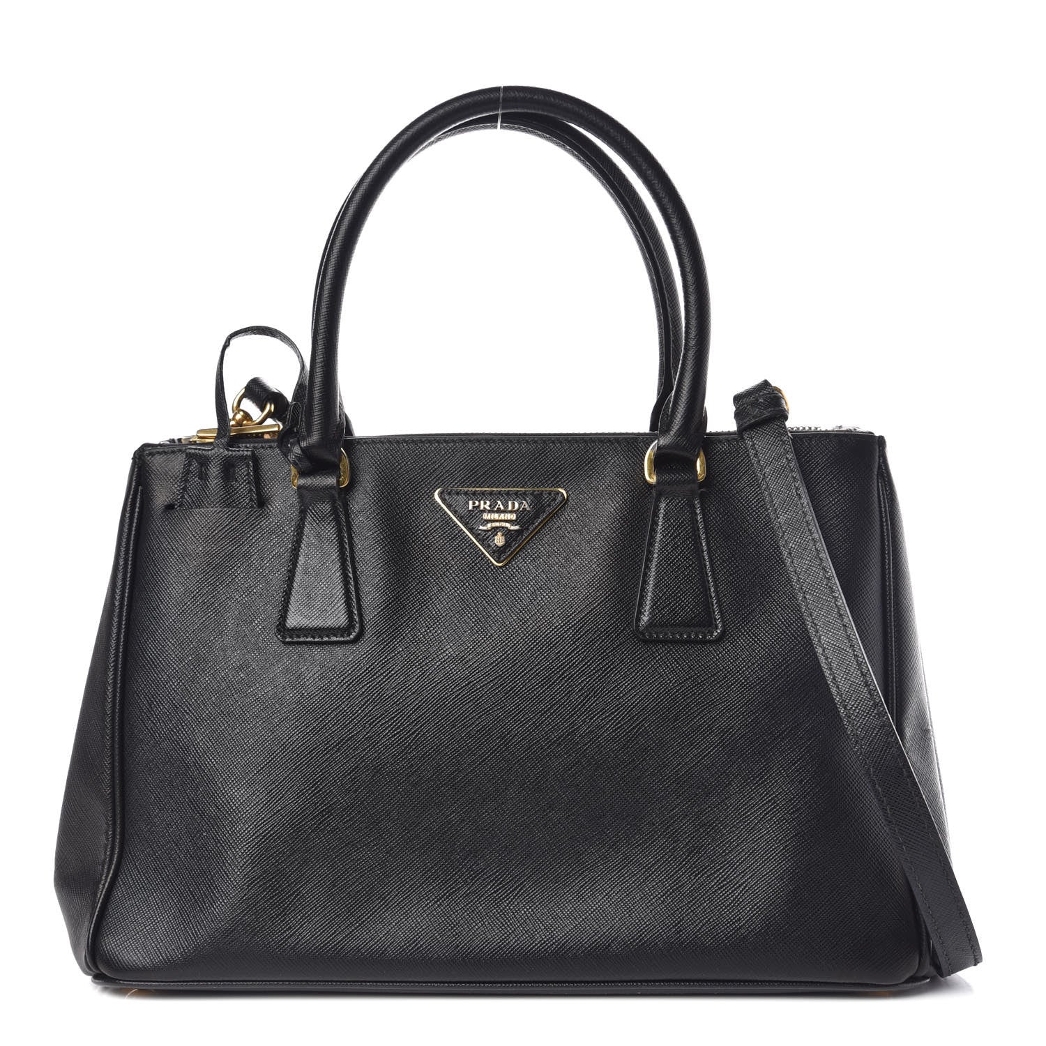 Prada Saffiano Small Galleria Double Zip Tote Black 1 of 13