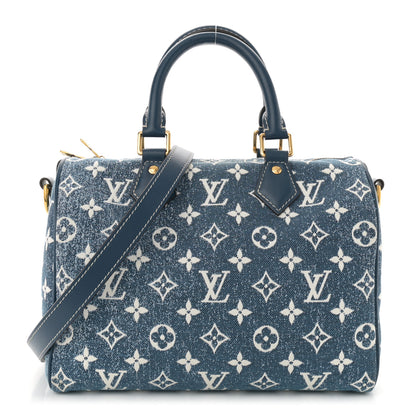 Louis Vuitton Monogram Jacquard Denim Speedy Bandouliere 25 Bleu 1 of 9