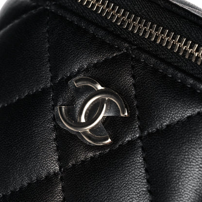 Chanel Lambskin Quilted Top Handle Mini Vanity Case With Chain Black 11 of 12