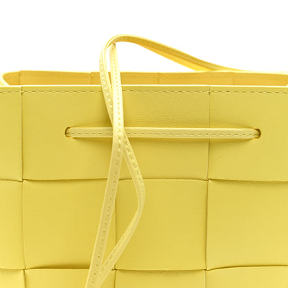Bottega Veneta Lambskin Maxi Intrecciato Small Cassette Crossbody Bucket Bag Sherbert 7 of 9