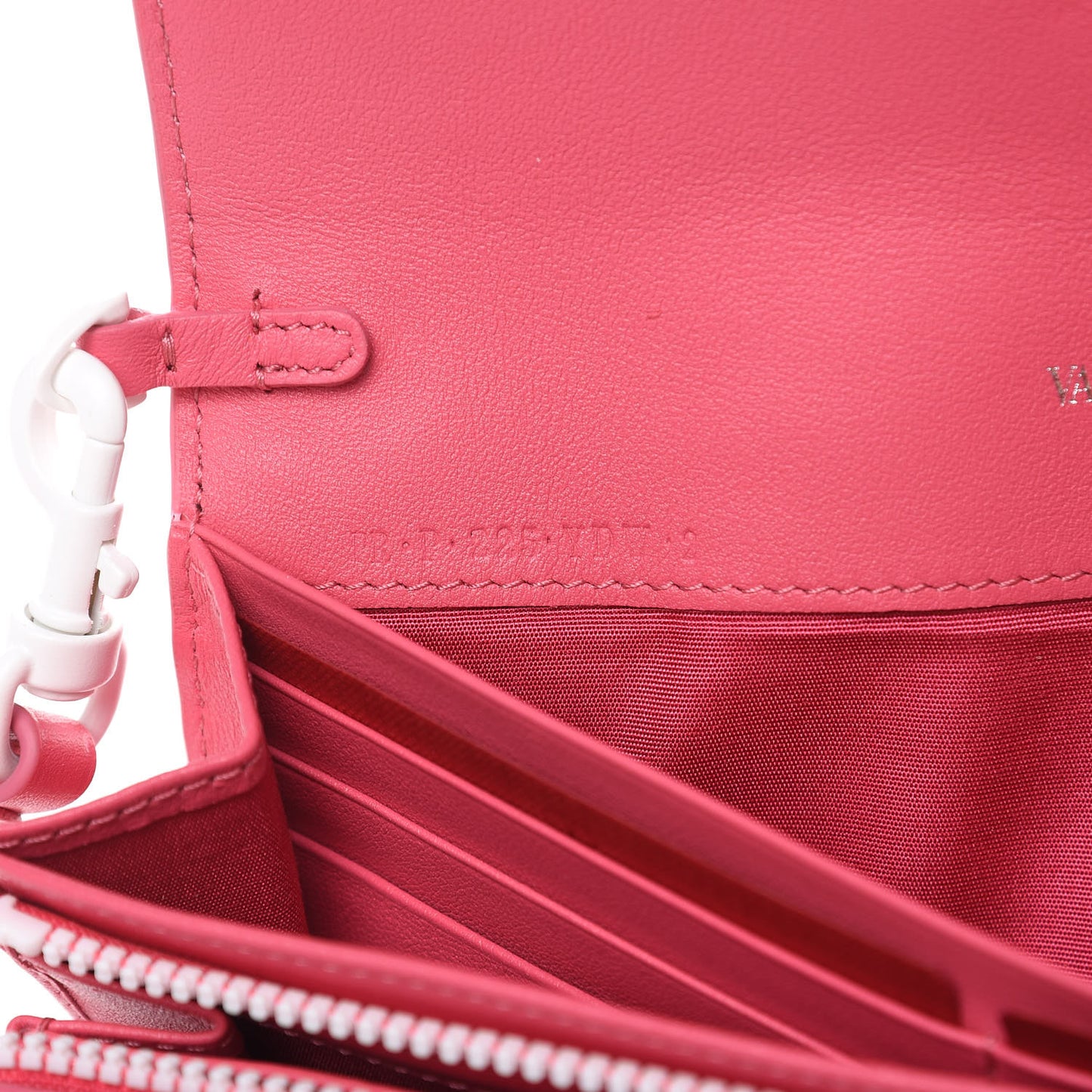 Vitello Colorblock Free Rockstud Wristlet Travel Wallet Shadow Pink Optic White
