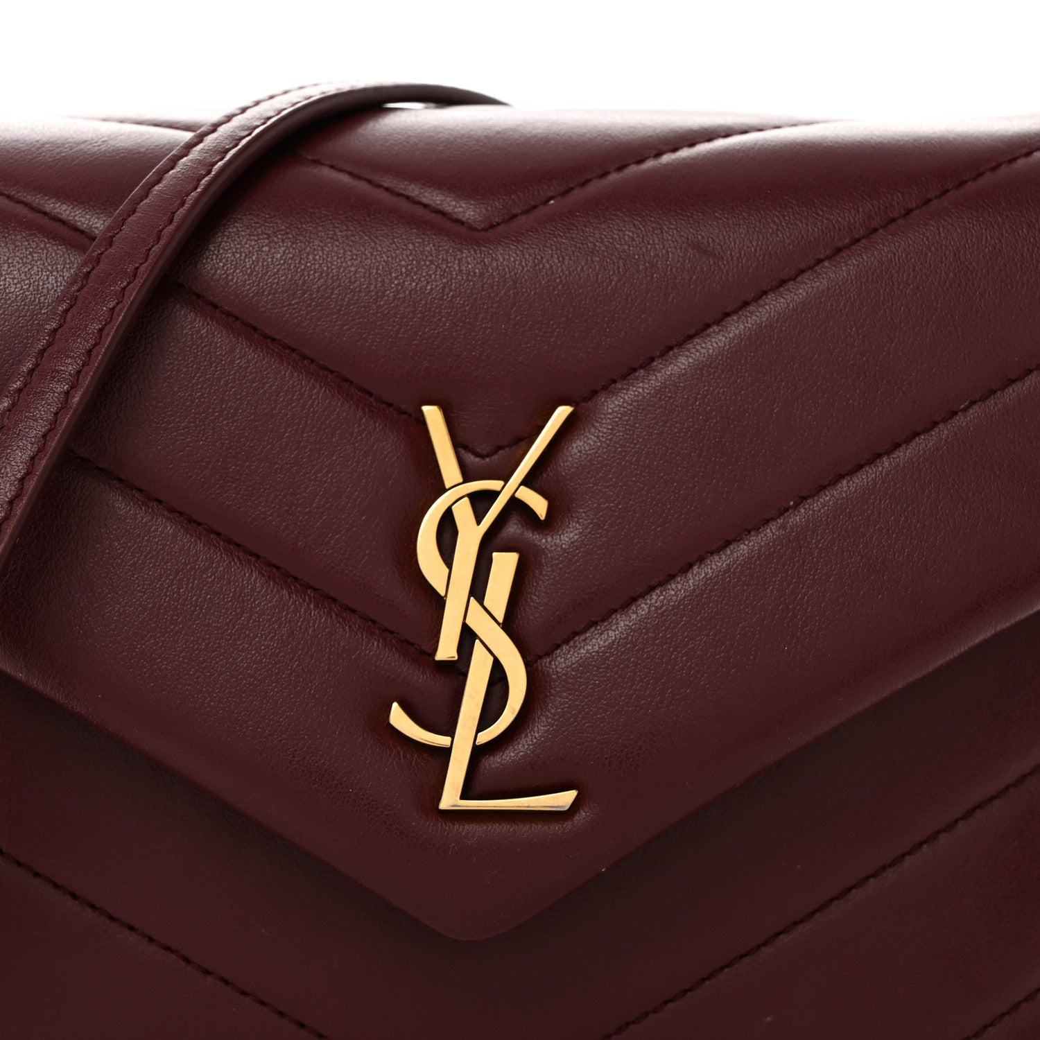 Saint Laurent Calfskin Y Quilted Monogram Toy Loulou Monogram Crossbody Bag Rouge Legion 9 of 13