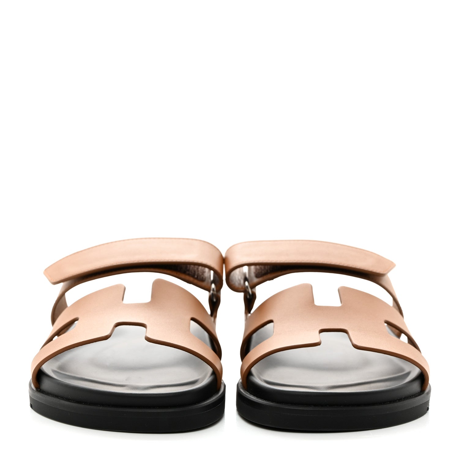 Hermes Calfskin Womens Chypre Sandals 37.5 Naturel 2 of 9