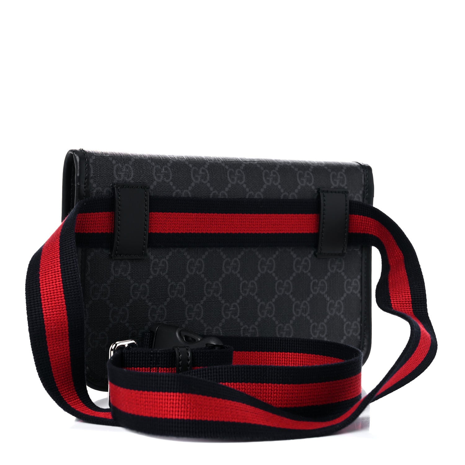Gucci GG Supreme Monogram Web Slim Belt Bag Black Grey 3 of 12